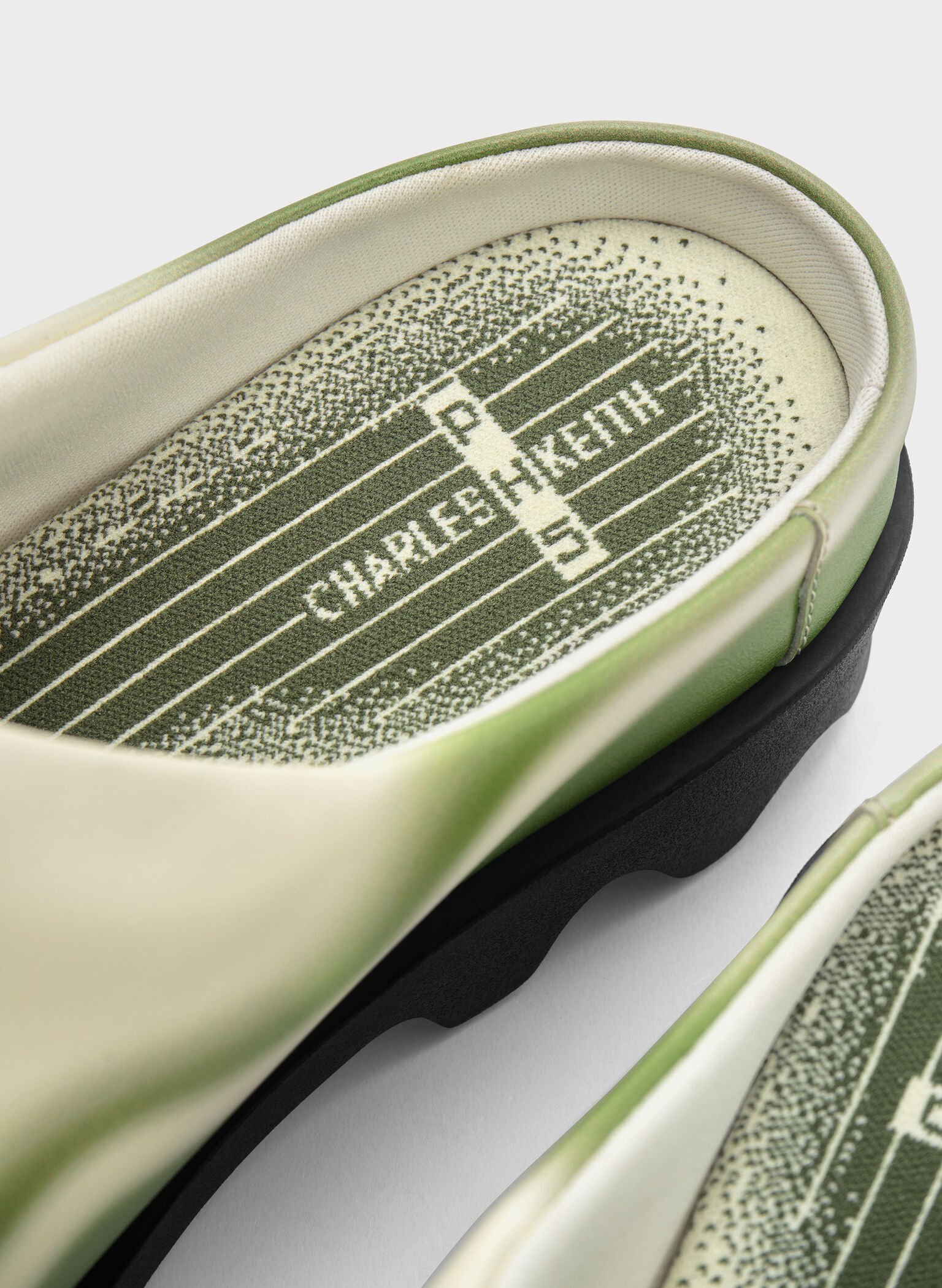Gradient Wave Slip-On Mules, Green, hi-res