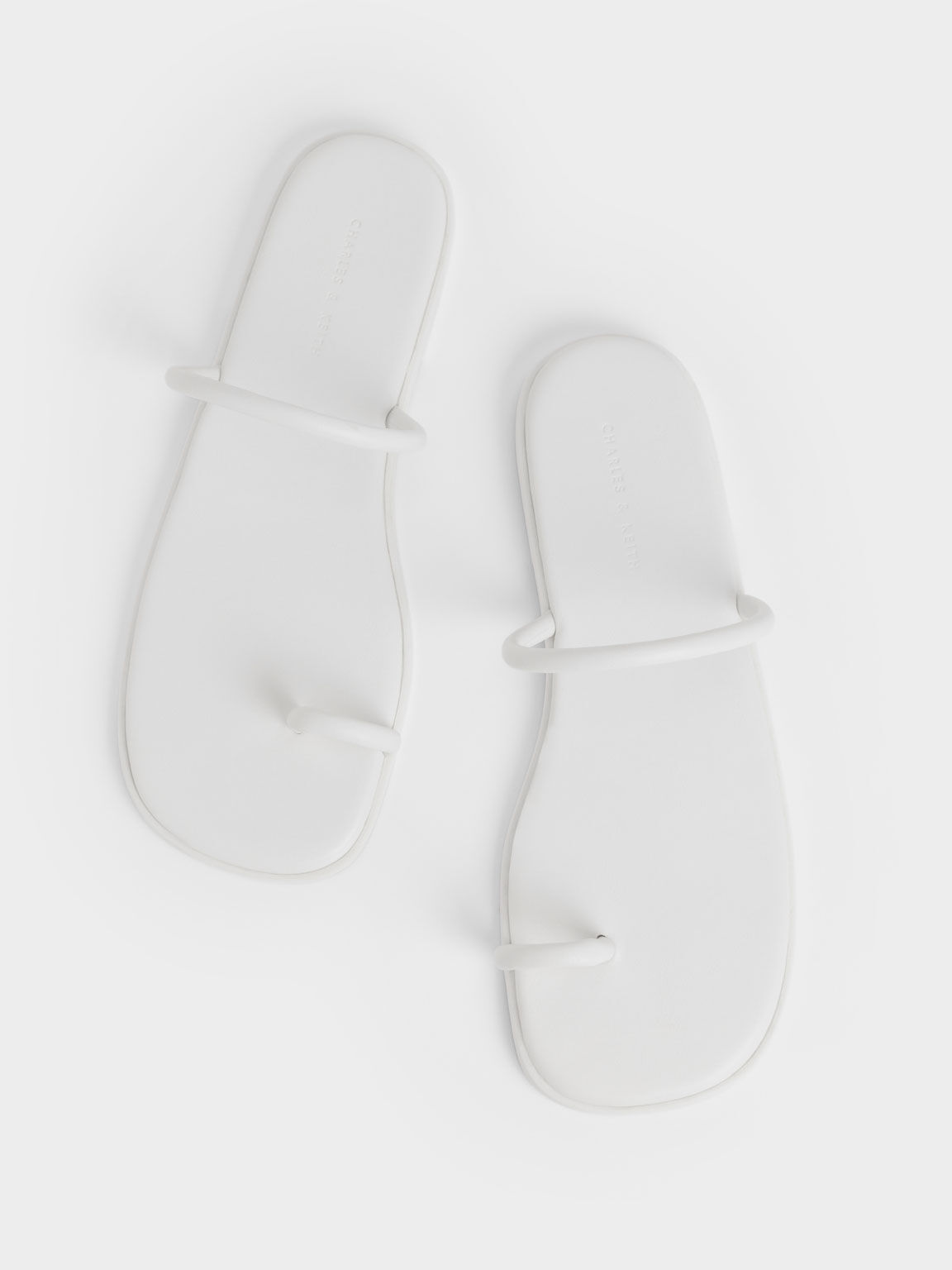 Tubular Toe-Ring Sandals, White, hi-res