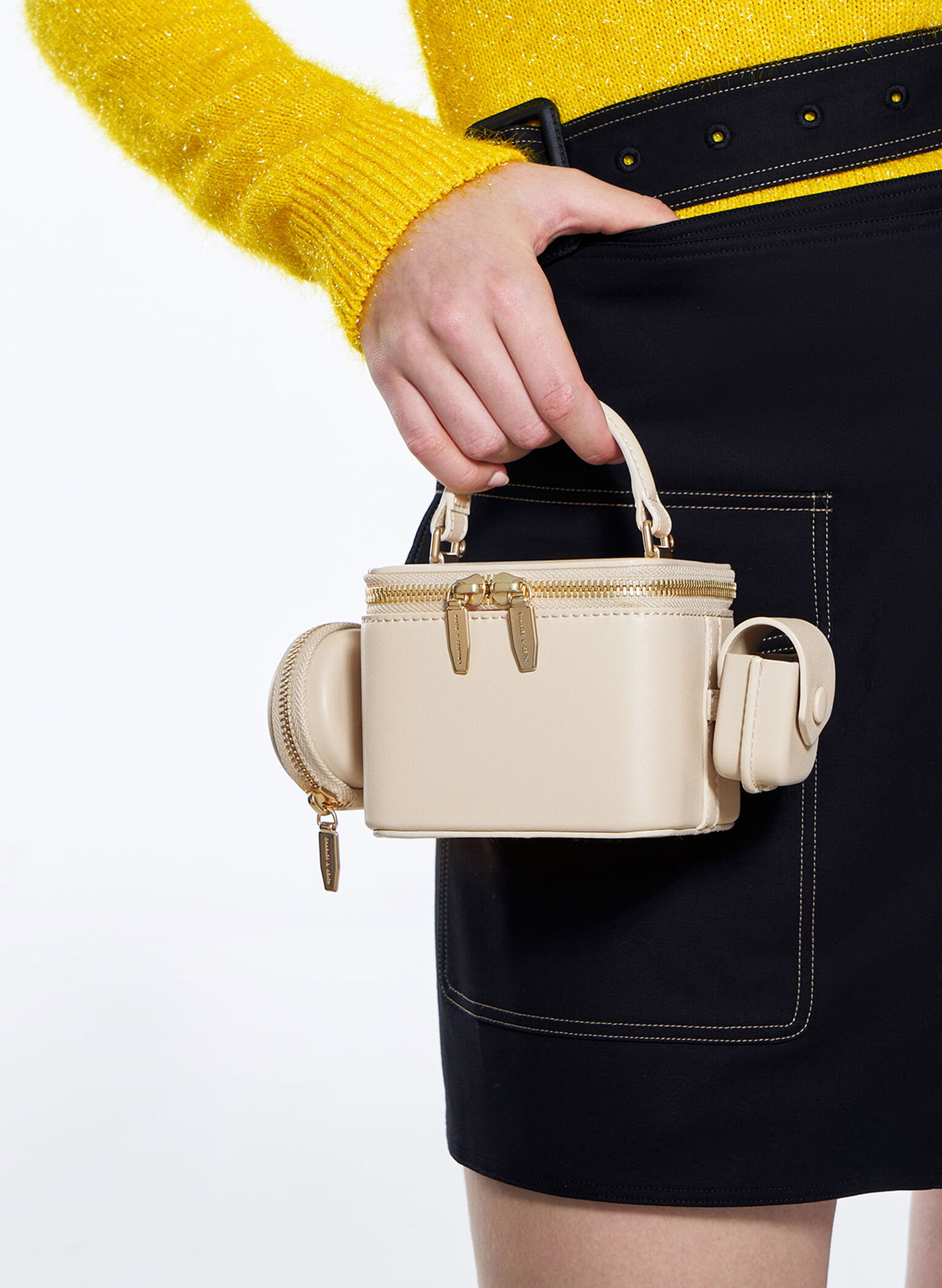 Gaia Boxy Top Handle Bag, Beige, hi-res