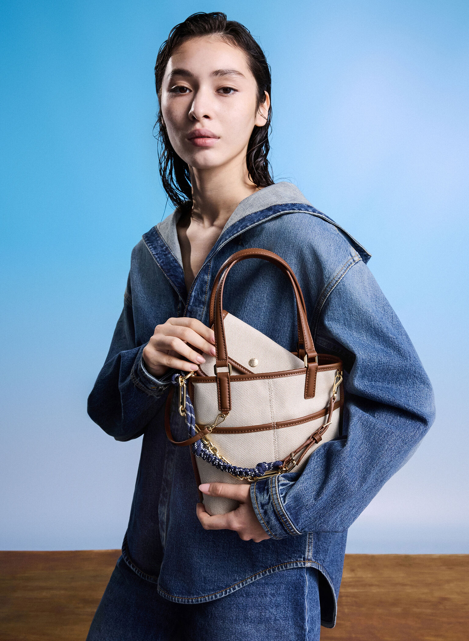 Addison Canvas Knotted-Rope Reversible Tote Bag, Taupe Canvas, hi-res