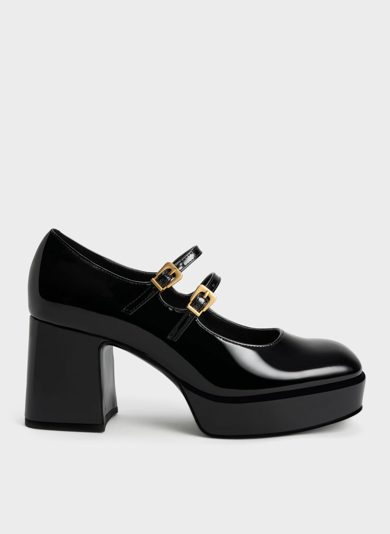 Jaylin Patent Block Heel Mary Janes, Black, hi-res