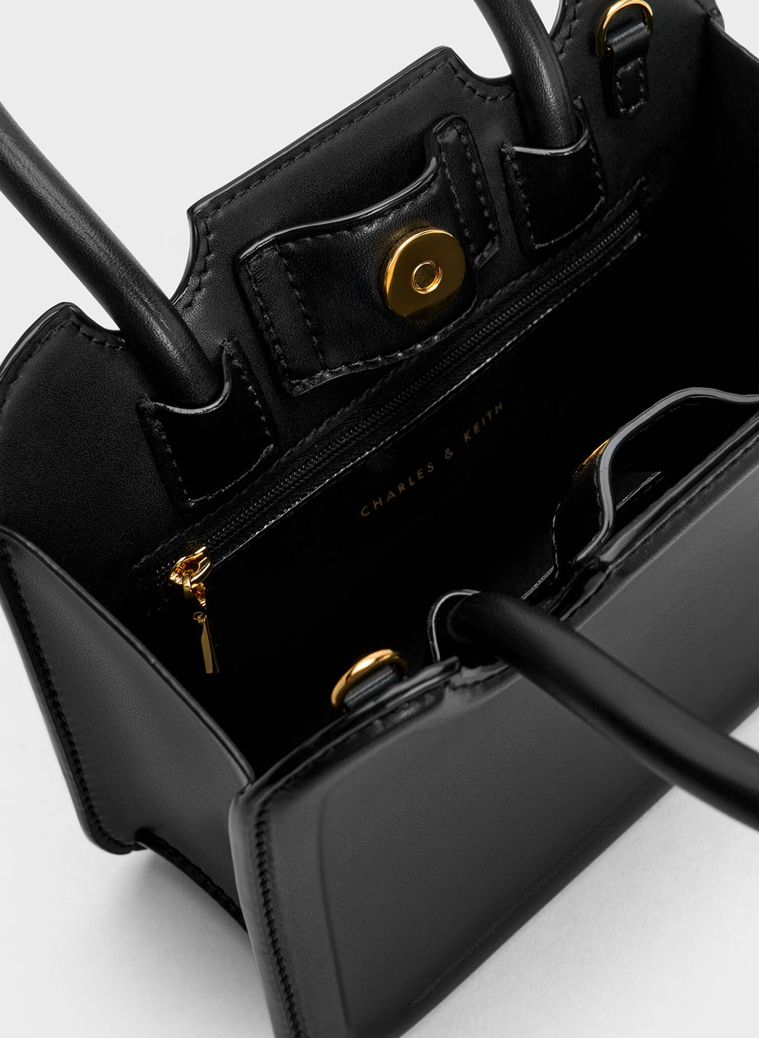 Perline Sculptural Top Handle Bag, Black, hi-res