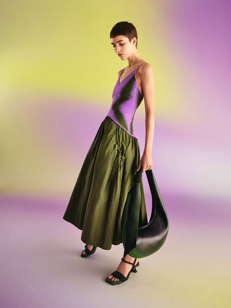 Toni Gradient Knotted Crescent Hobo Bag, Green, hi-res
