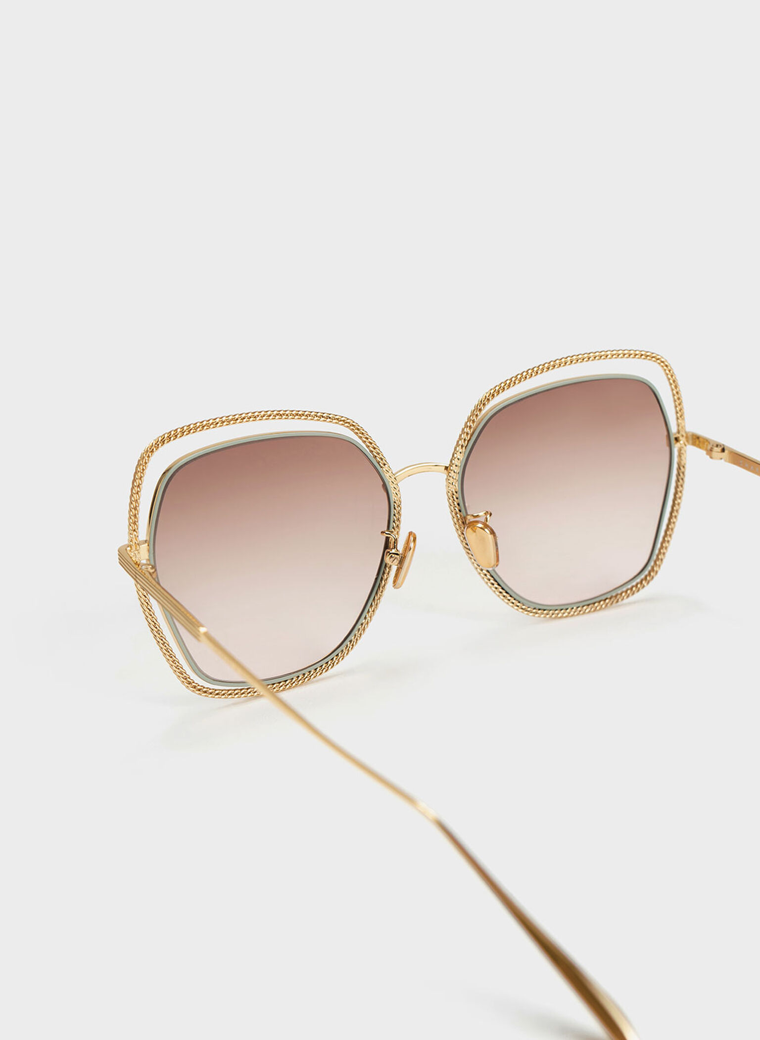 Cut-Out Double-Frame Butterfly Sunglasses, Mint Green, hi-res