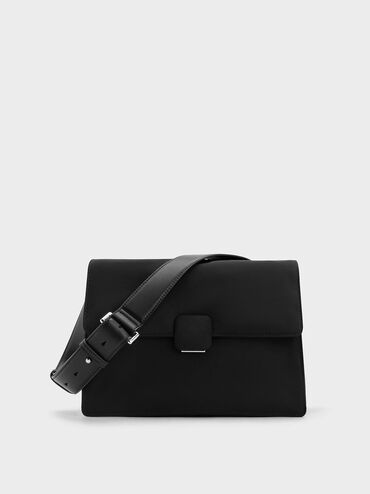Black Koa Nylon Crossbody Bag - CHARLES & KEITH UK