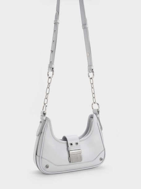 Winslet Belted Hobo Bag, Light Grey, hi-res