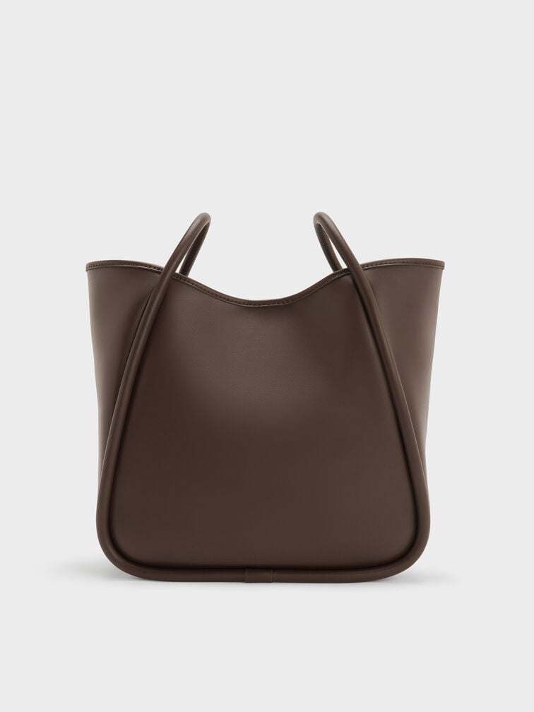 Lyla Tubular Slouchy Tote Bag, Espresso Brown, hi-res