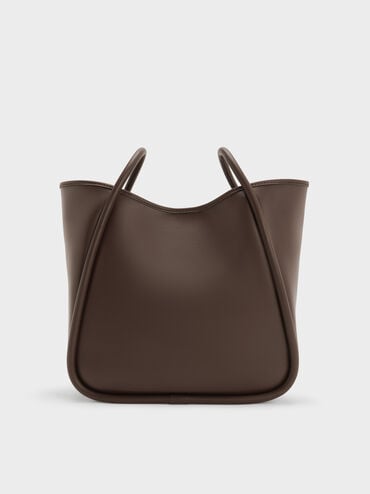 Lyla Tubular Slouchy Tote Bag, Espresso Brown, hi-res