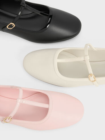 T-Bar Mary Jane Flats, Chalk, hi-res