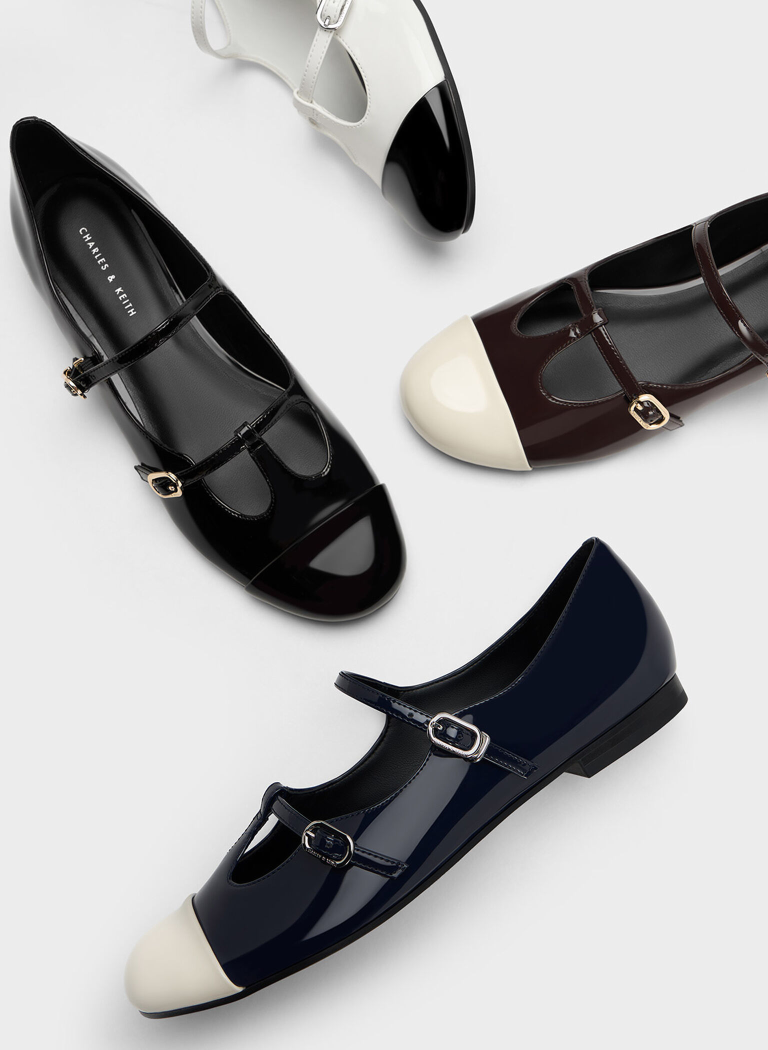 Double-Strap T-Bar Mary Janes, Black Box, hi-res
