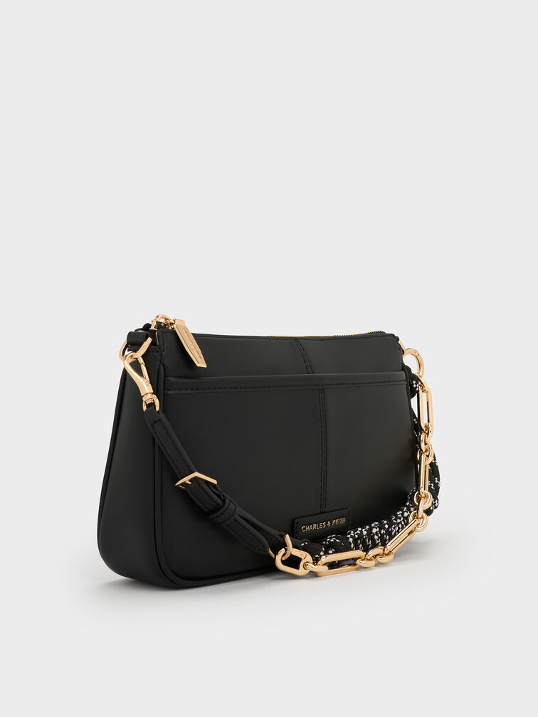 Addison Knotted-Rope Shoulder Bag, Black, hi-res