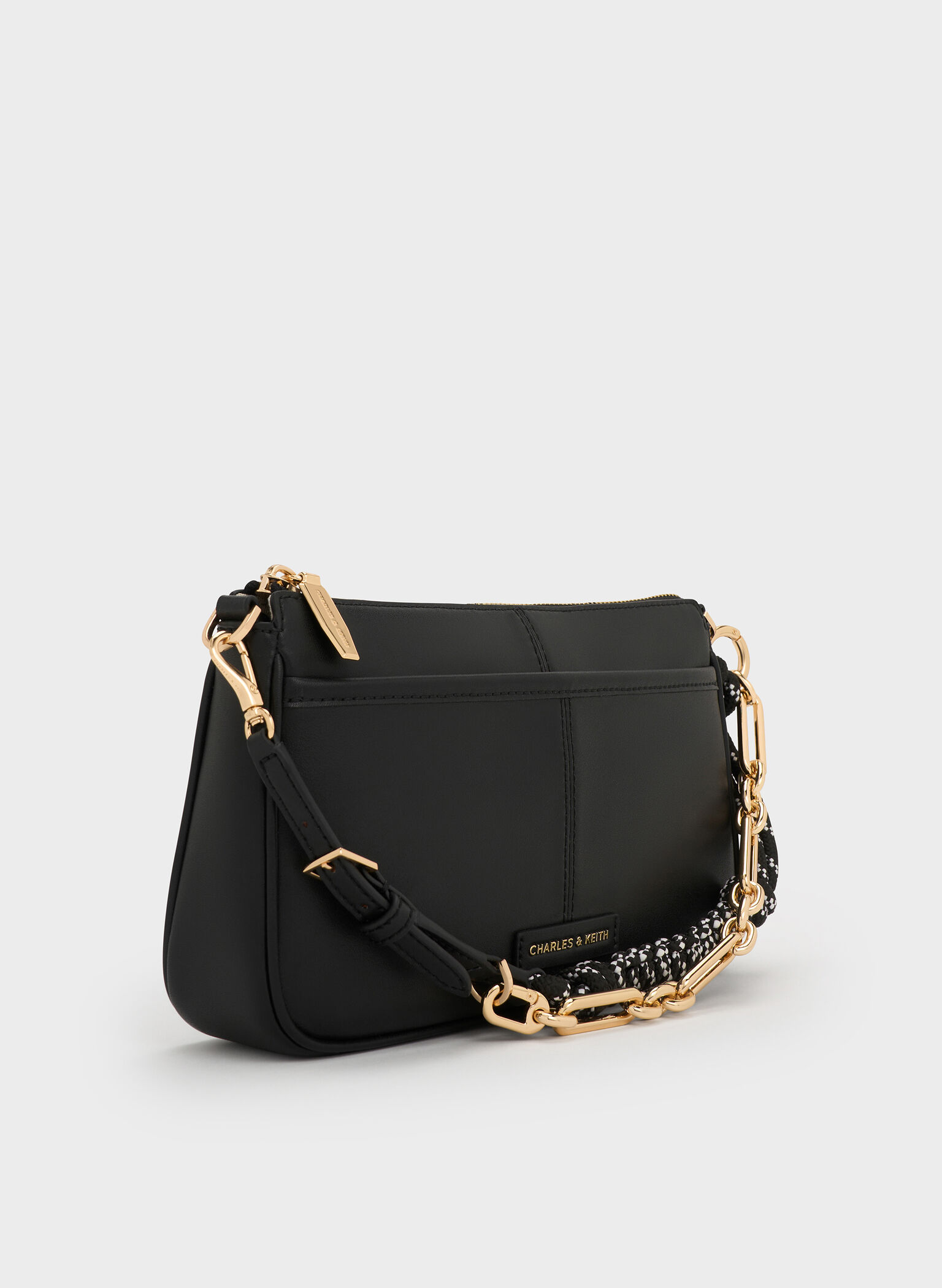 Addison Knotted-Rope Shoulder Bag, Black, hi-res