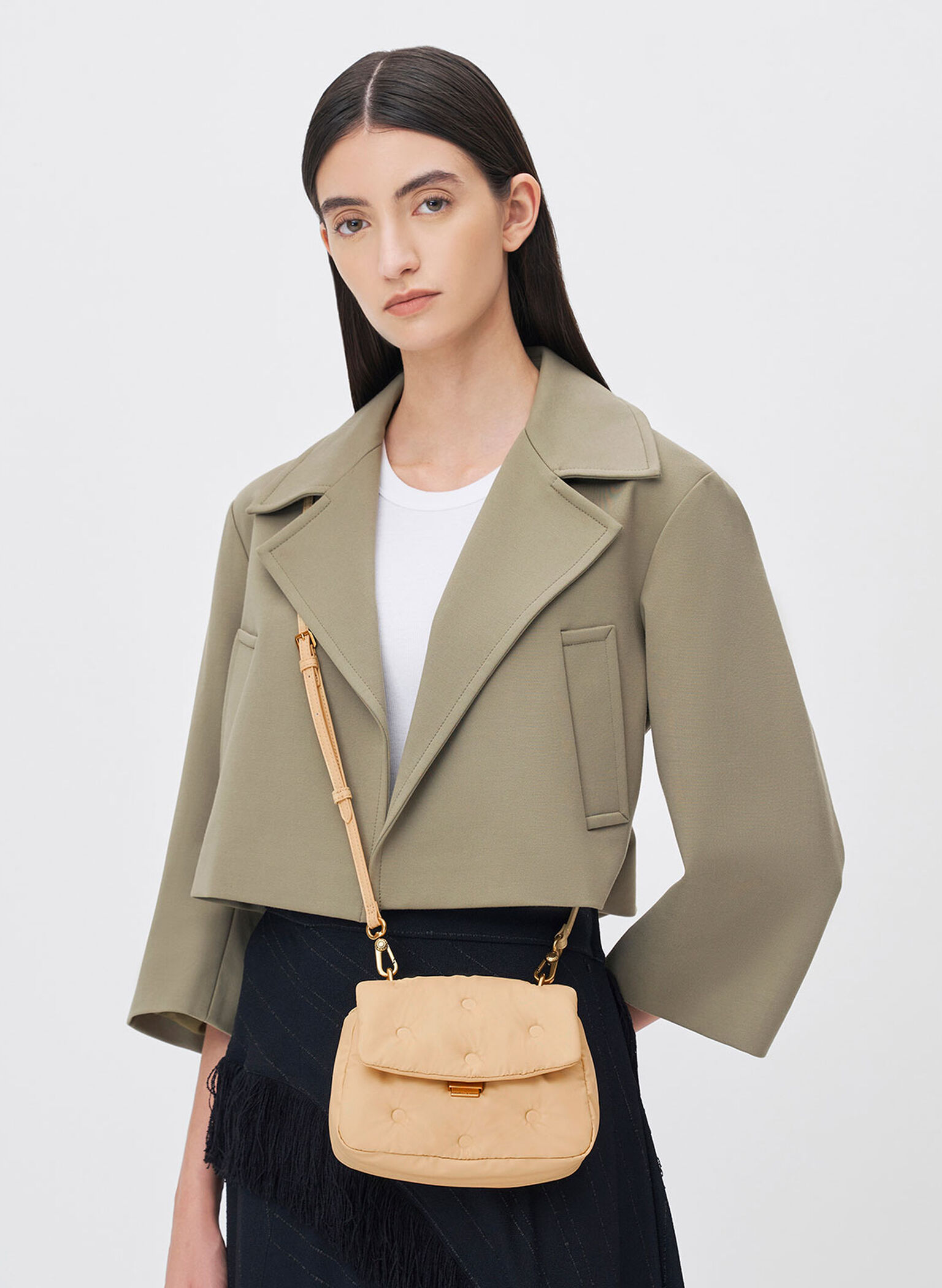 Koi Padded Chain Handle Bag, Beige, hi-res