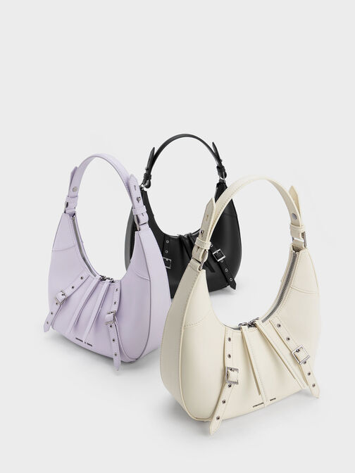 Grommet Crescent Hobo Bag, Chalk, hi-res