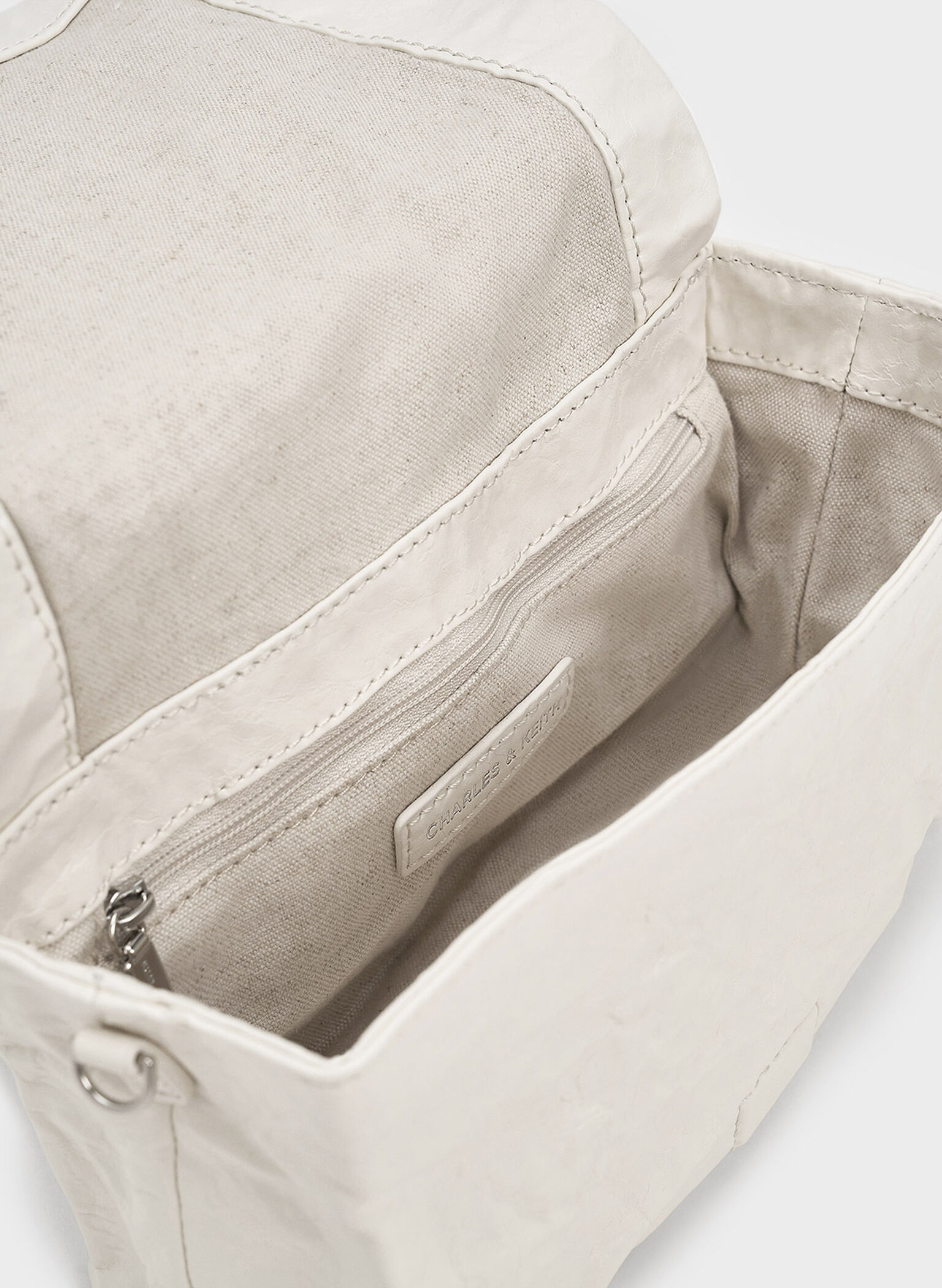 Matina Crinkle-Effect Crossbody Bag, Cream, hi-res