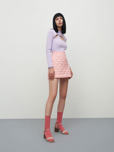 Ankle Strap Stacked Heel Sandals, Chalk, hi-res