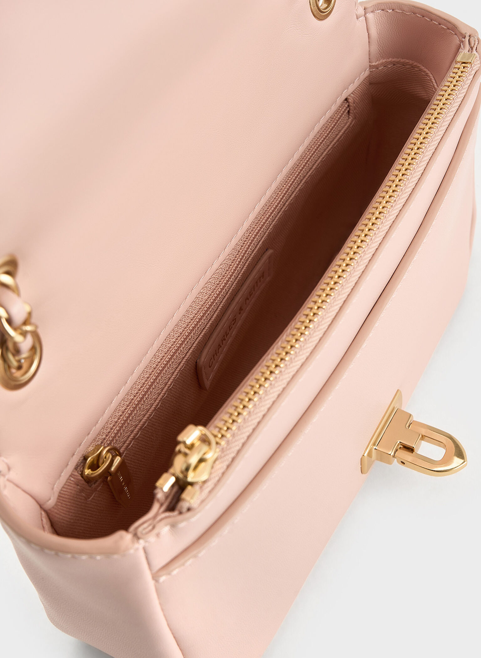 Arwen Diamond-Quilt Shoulder Bag, Light Pink, hi-res