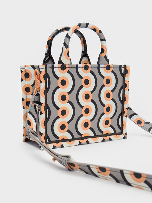Mini Jump Print Tote Bag, Taupe, hi-res