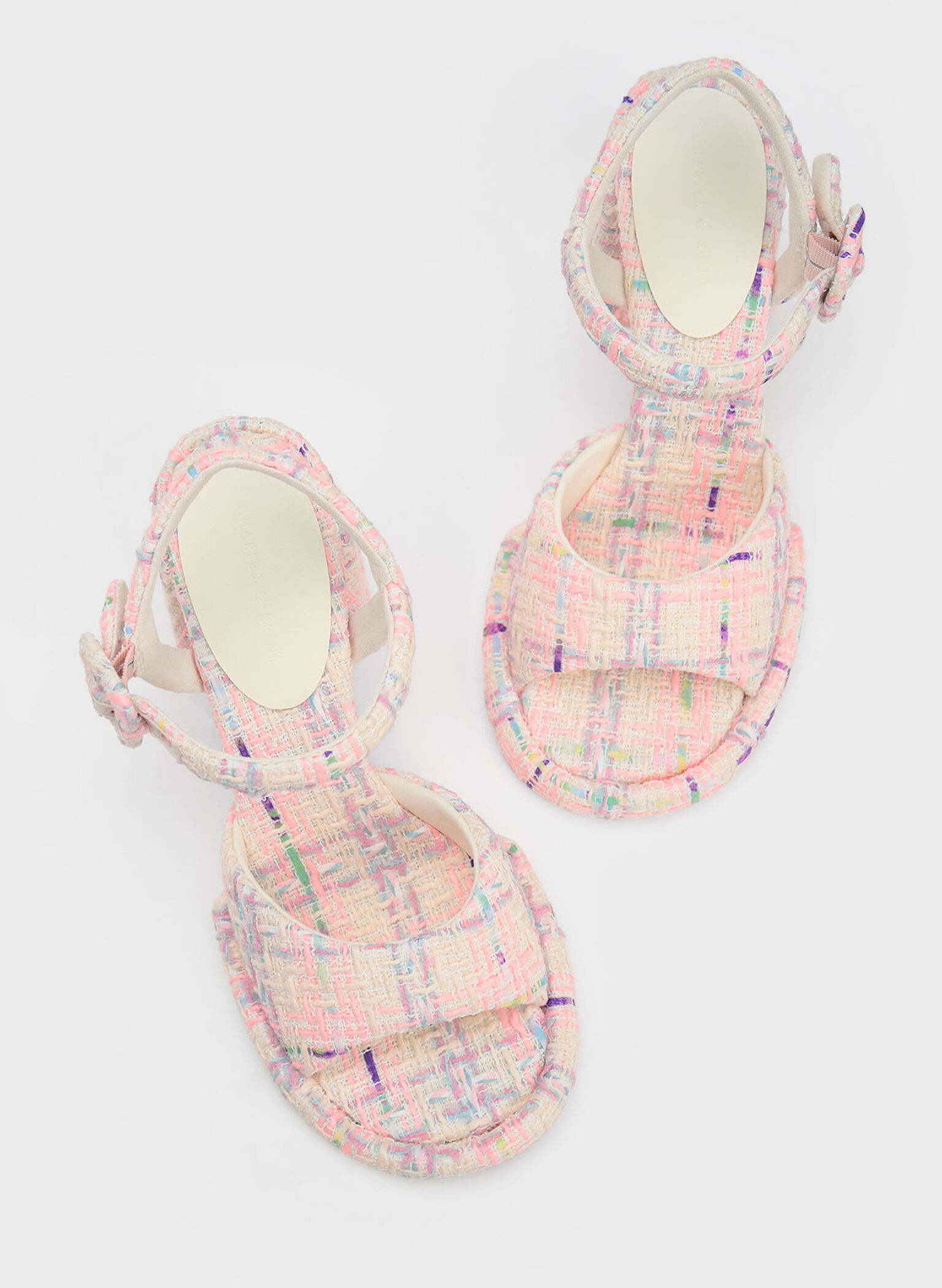 Sinead Tweed Trapeze Heel Buckled Sandals, Multi, hi-res