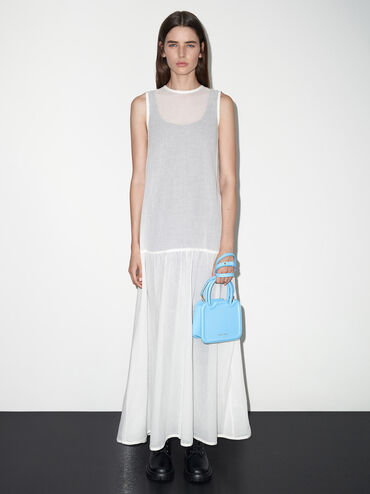Perline Sculptural Top Handle Bag, Light Blue, hi-res