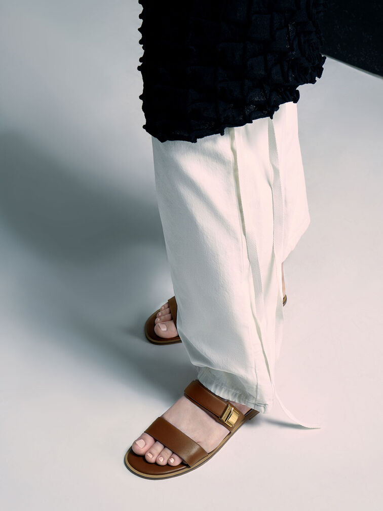 Dove Double-Strap Sandals, Dark Brown, hi-res