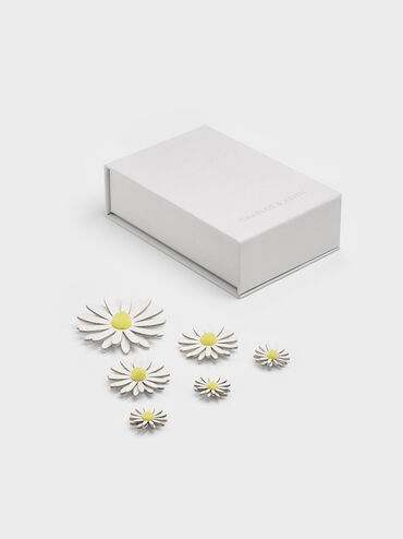 Polly Floral Charms Set, White, hi-res