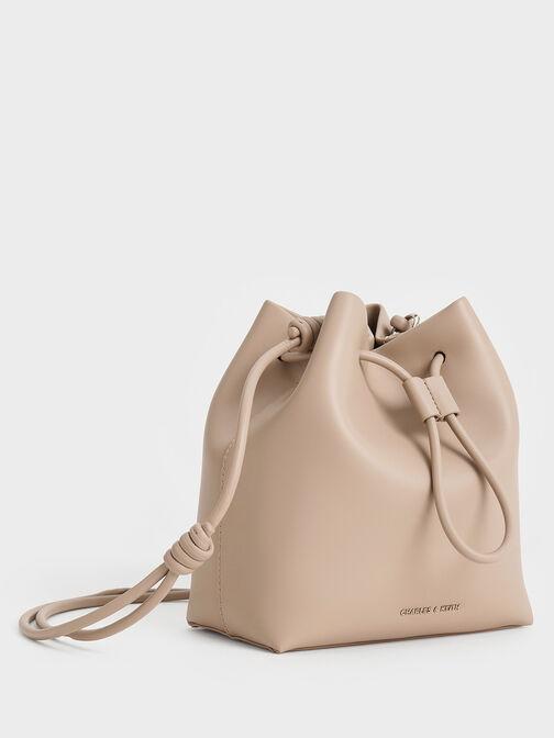 Leia Knotted Bucket Bag, Taupe, hi-res