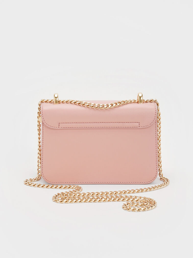 Alva Quilted Chain-Handle Bag, Light Pink, hi-res