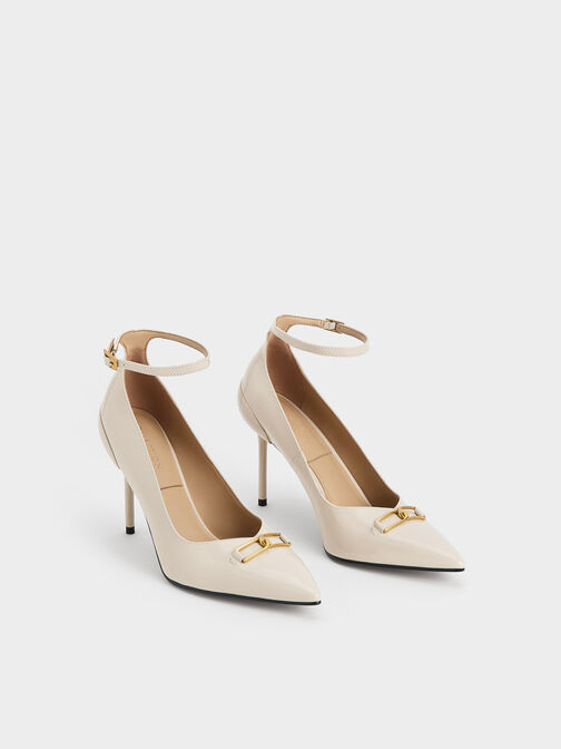 Gabine Leather Stiletto Heel Pumps, Chalk, hi-res