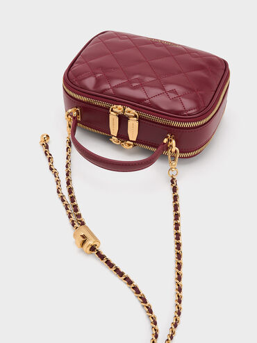 Duo Quilted Vanity Bag, Burgundy, hi-res
