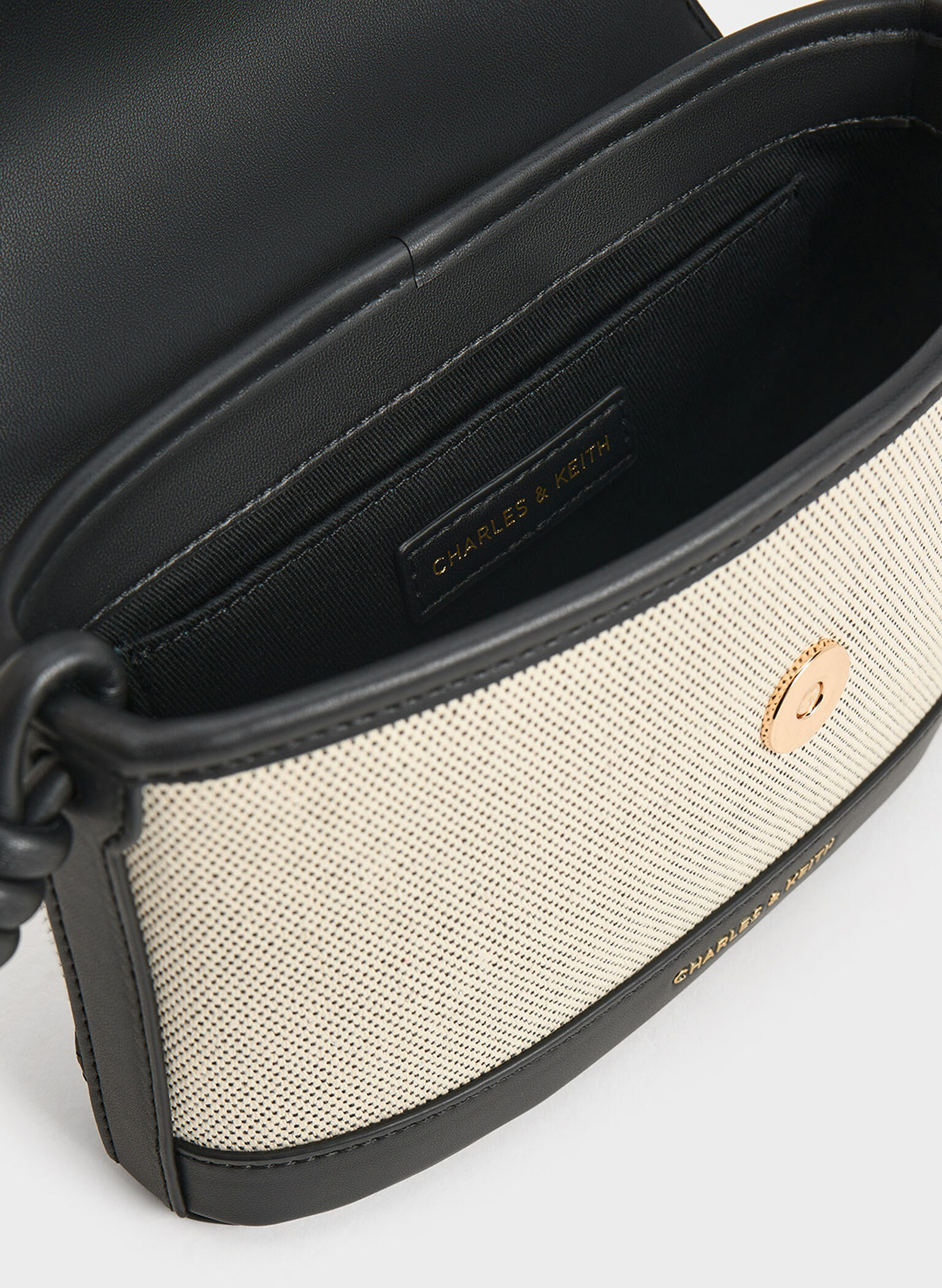 Sabine Canvas Knotted-Strap Bag, Black, hi-res