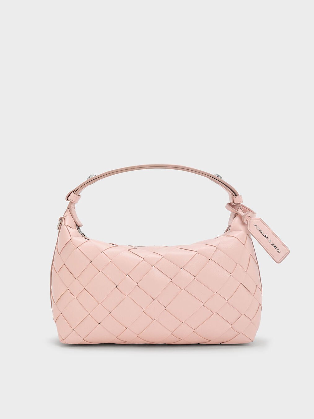 Ivette Woven Shoulder Bag, Light Pink, hi-res
