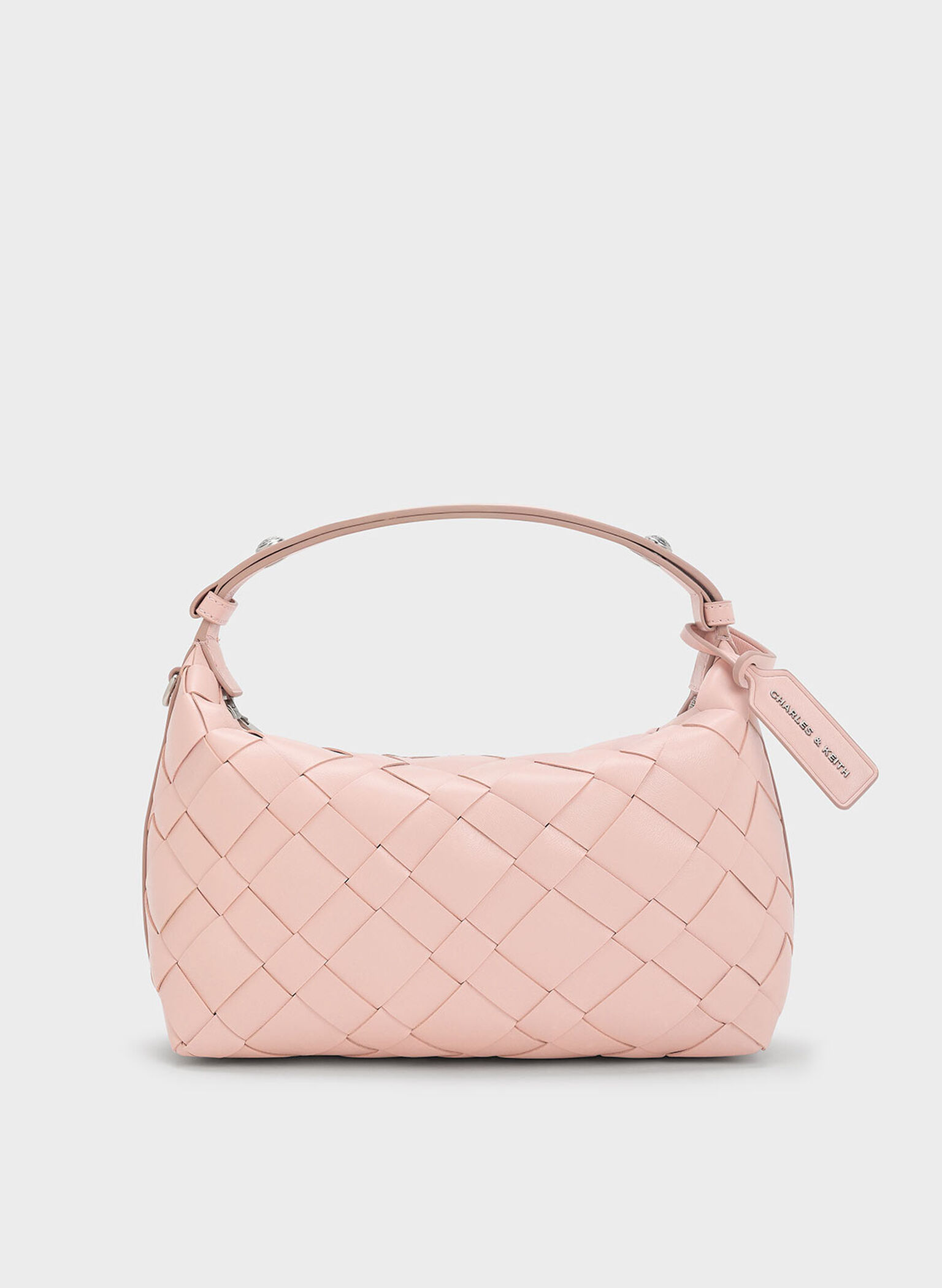 Ivette Woven Shoulder Bag, Light Pink, hi-res