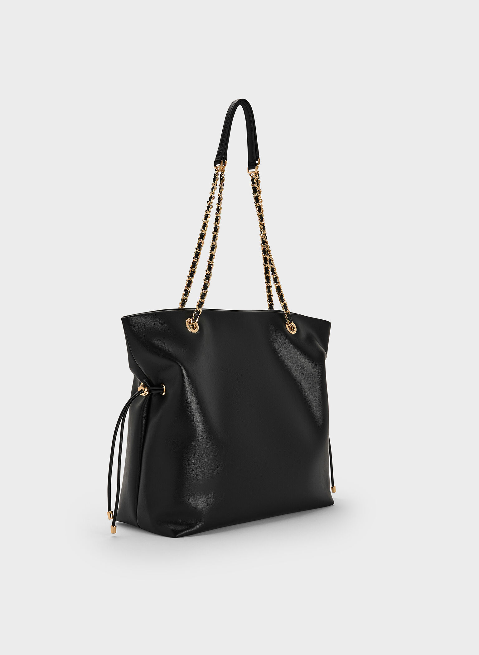 Arya Braided-Strap Double-Handle Tote Bag, Black, hi-res