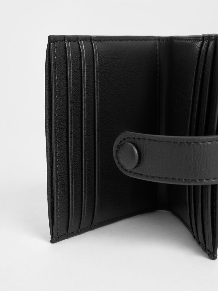 Bliss Snap Button Card Holder, Noir, hi-res
