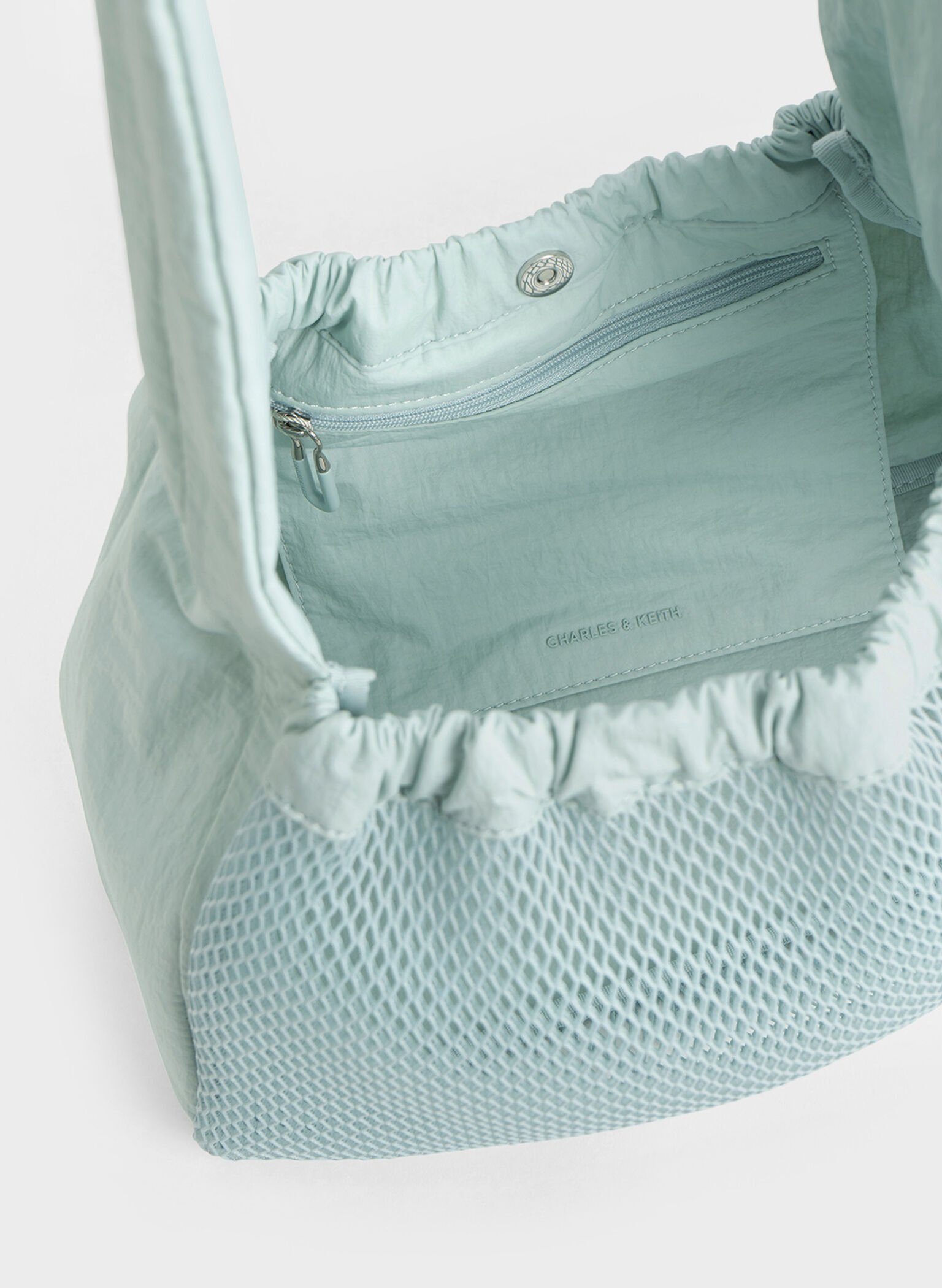 Terra Mesh & Nylon Shoulder Bag, Sage Green, hi-res
