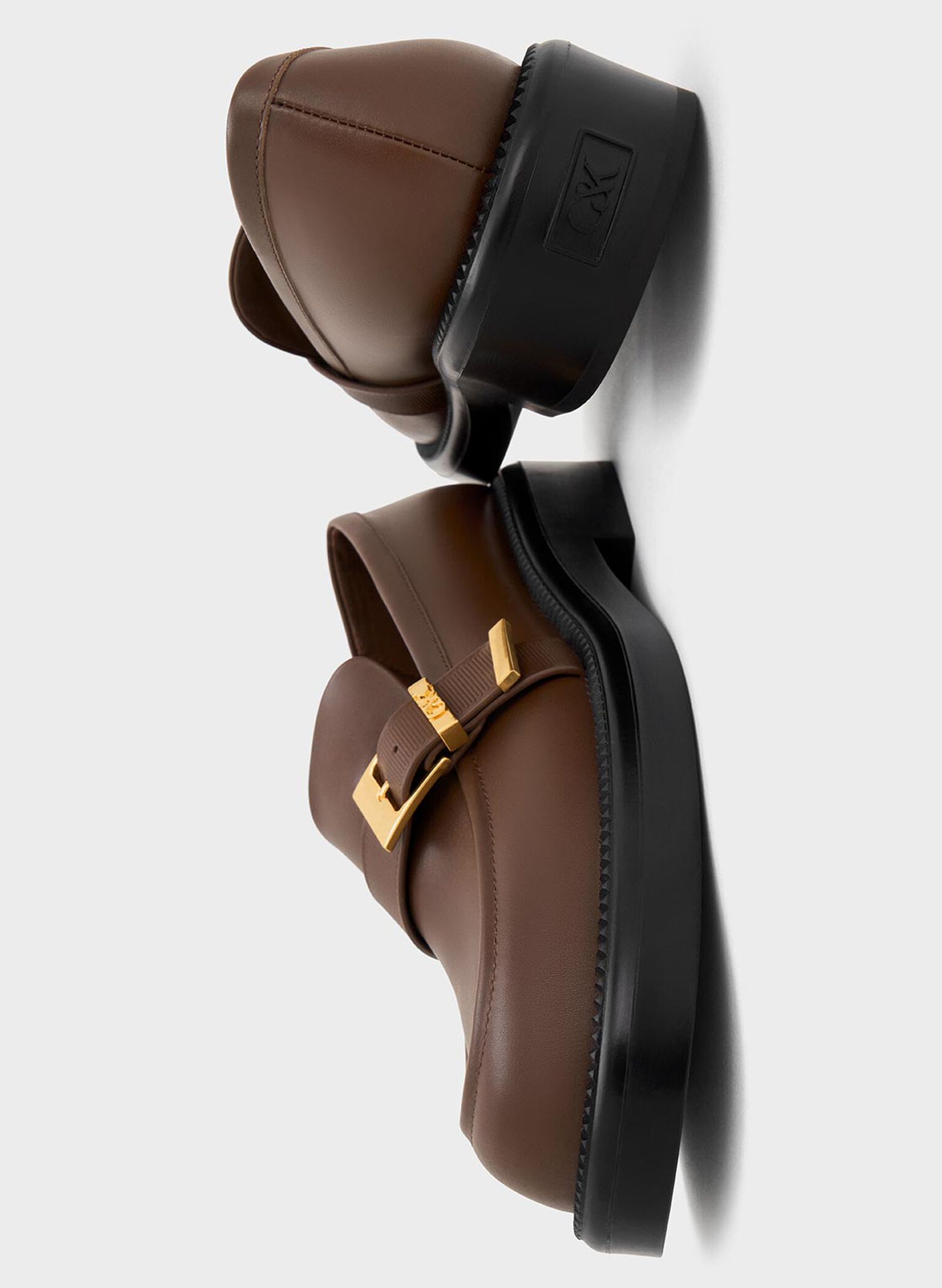 Leather Buckled-Strap Loafers, Dark Brown, hi-res