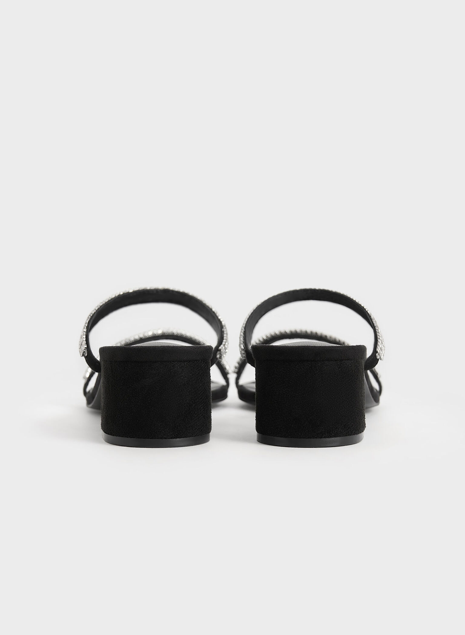 Ambrosia Textured Gem-Embellished Mules, Black Textured, hi-res