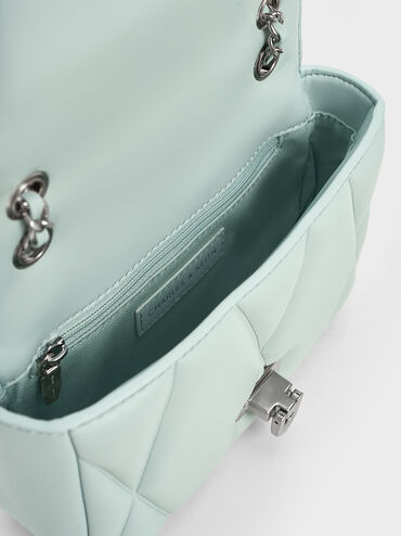 Arwen Quilted Shoulder Bag, Sage Green, hi-res