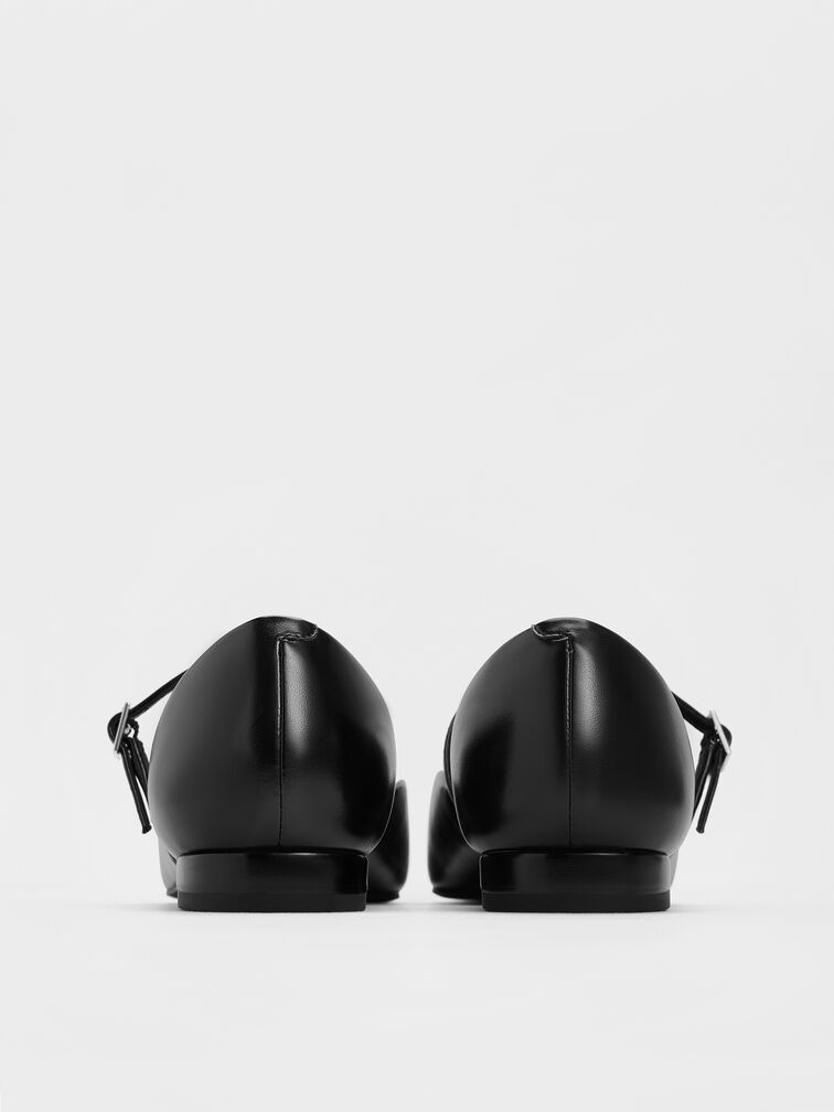 Pointed-Toe D'Orsay Mary Janes, Black, hi-res