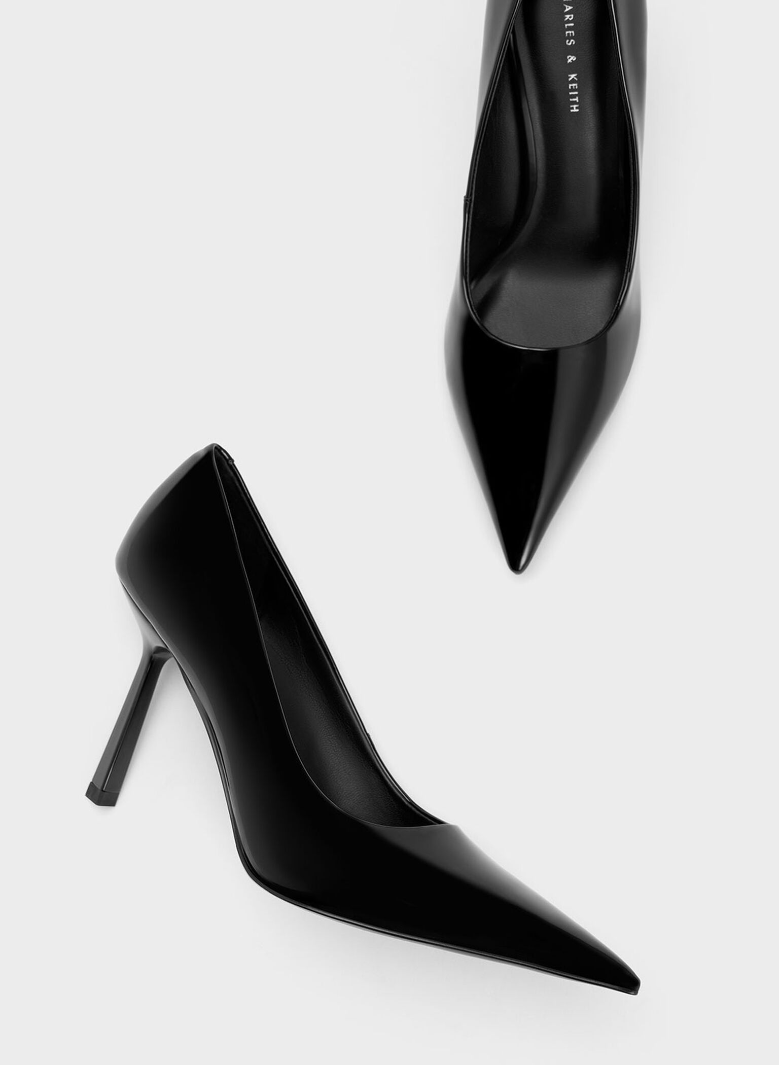 Patent Pointed-Toe Pumps, Black, hi-res