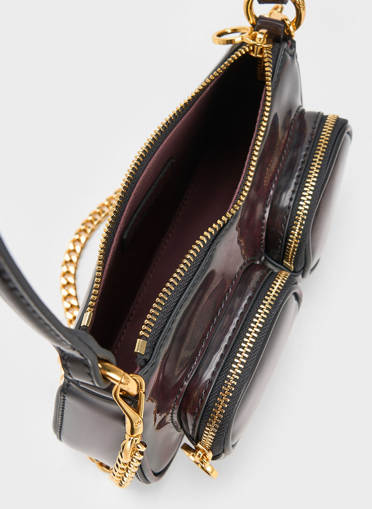 Letitia Chain-Link Shoulder Bag, Dark Chocolate, hi-res
