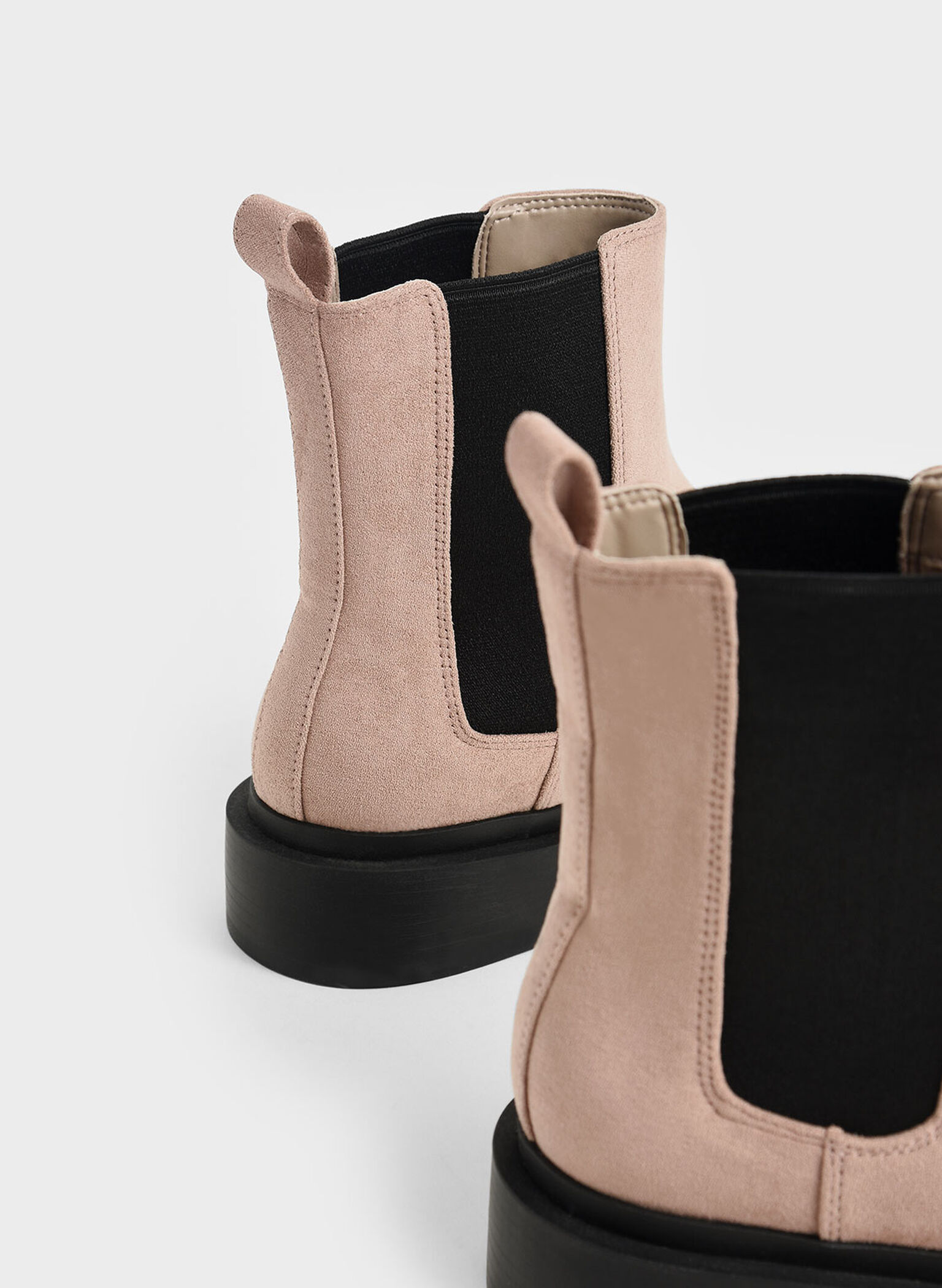 Textured Chelsea Block-Heel Boots, Nude, hi-res