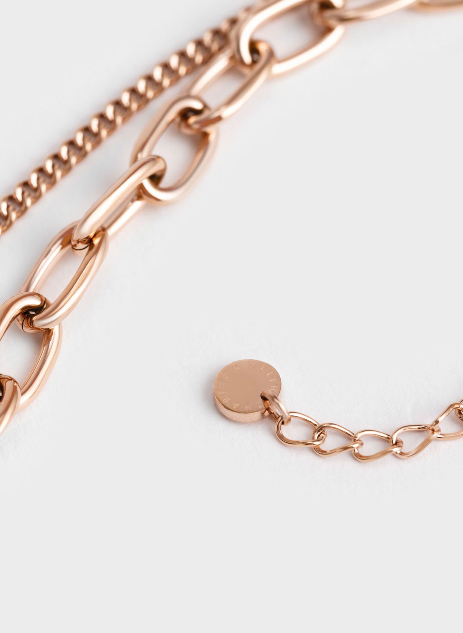 Rose Gold Double Chain Bracelet - CHARLES & KEITH UK