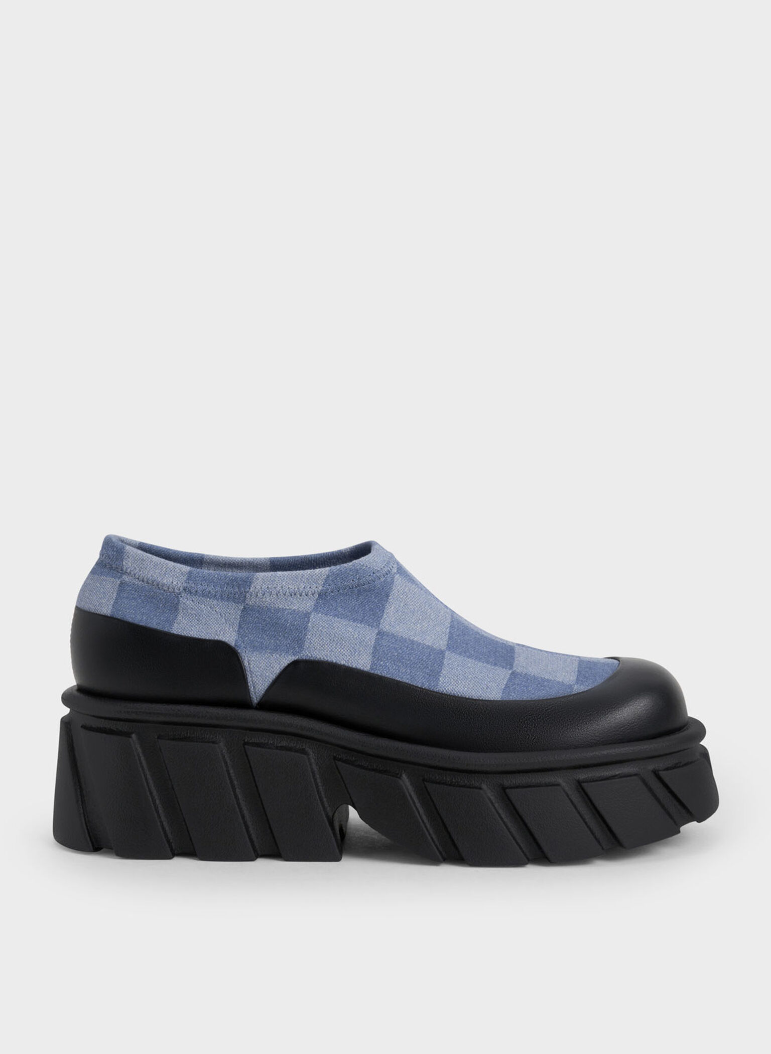 Aberdeen Checkered Denim Slip-On Sneakers, Multi, hi-res