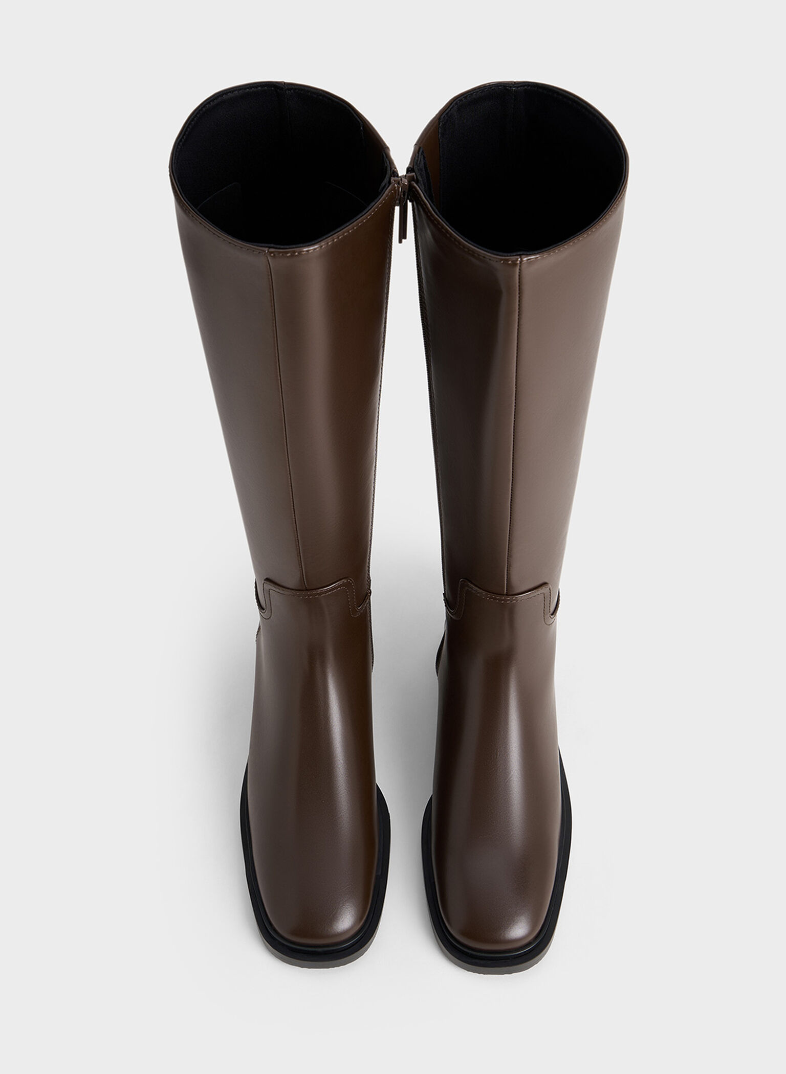 Side-Zip Knee-High Riding Boots, Brown, hi-res
