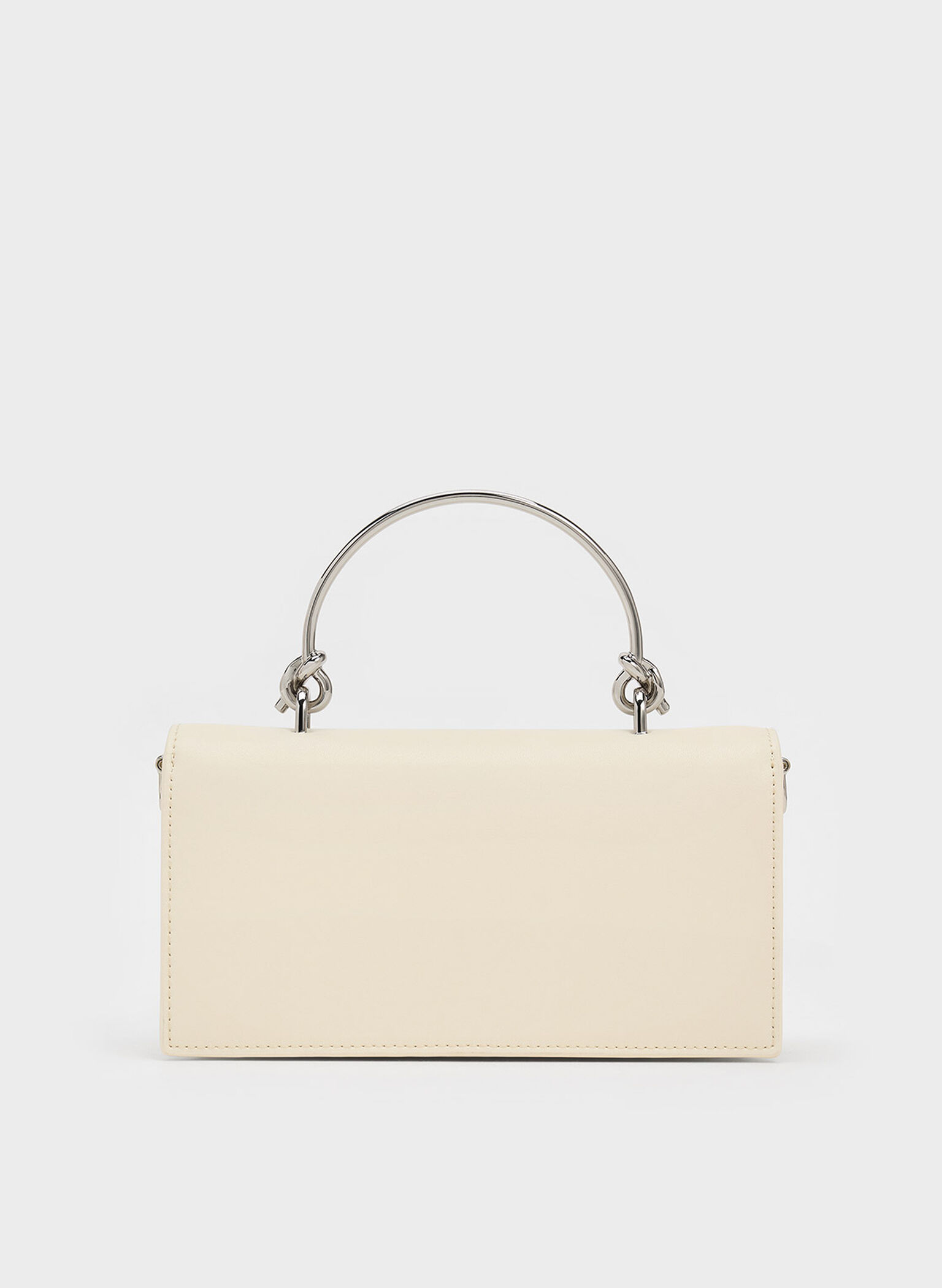 Kristine Sculptural-Handle Long Wallet, Cream, hi-res