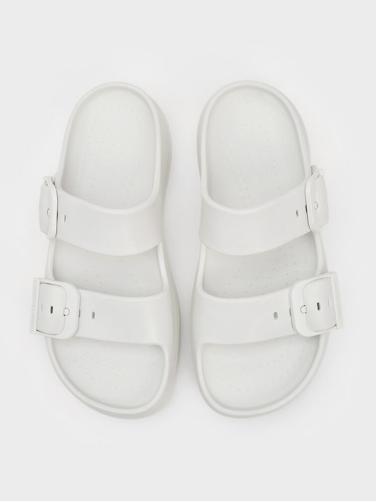 Bunsy Double-Strap Sports Sandals, White, hi-res