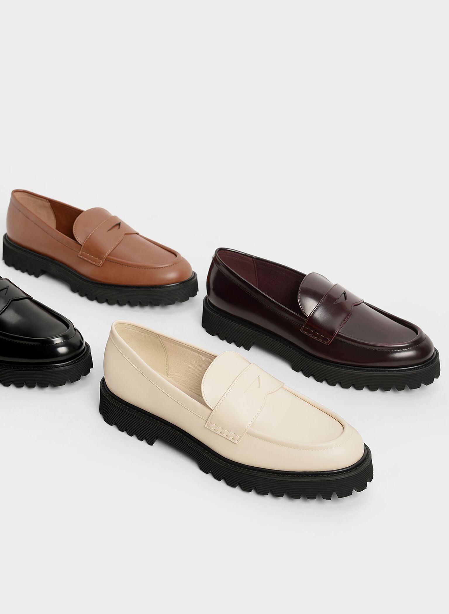 Chunky Penny Loafers, Cognac, hi-res