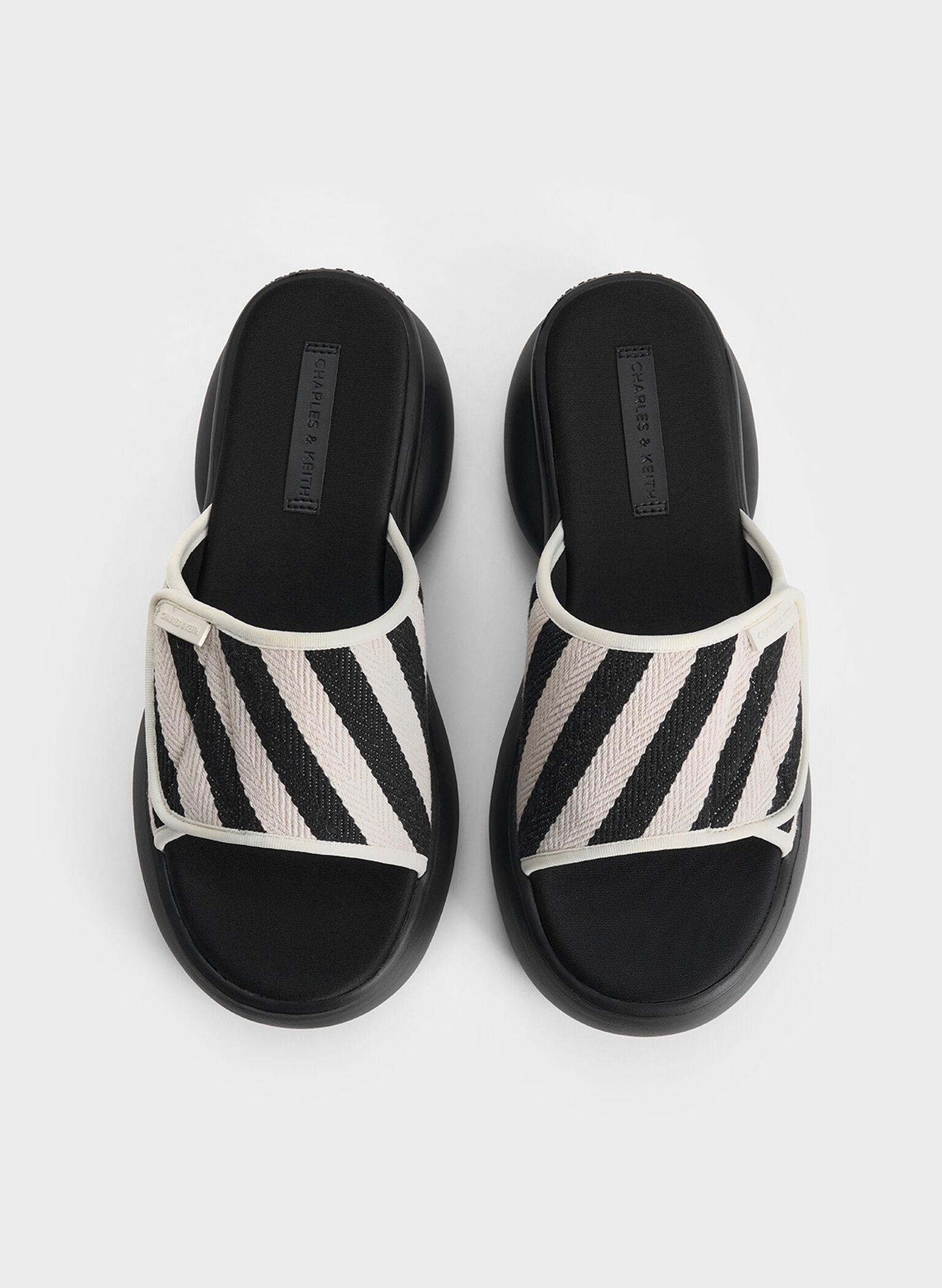 Striped Platform Sporty Slide Sandals, Multi, hi-res